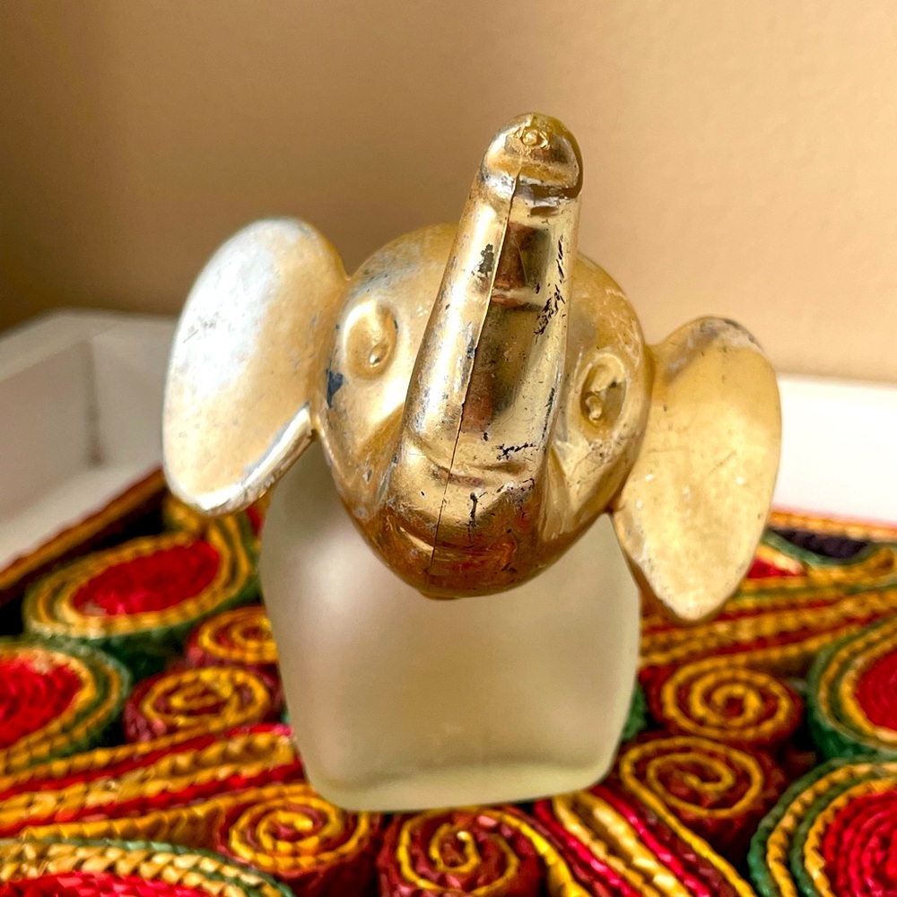 Vintage glass Elephant Avon perfume bottle empty